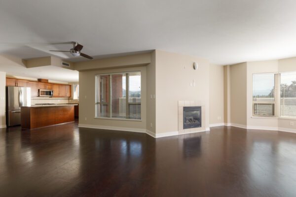 406 1160 Bernard Avenue interior with wood floors and natural light from windows